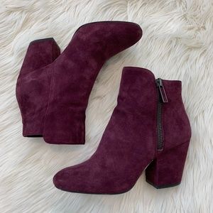 1. State Oxblood Suede Booties